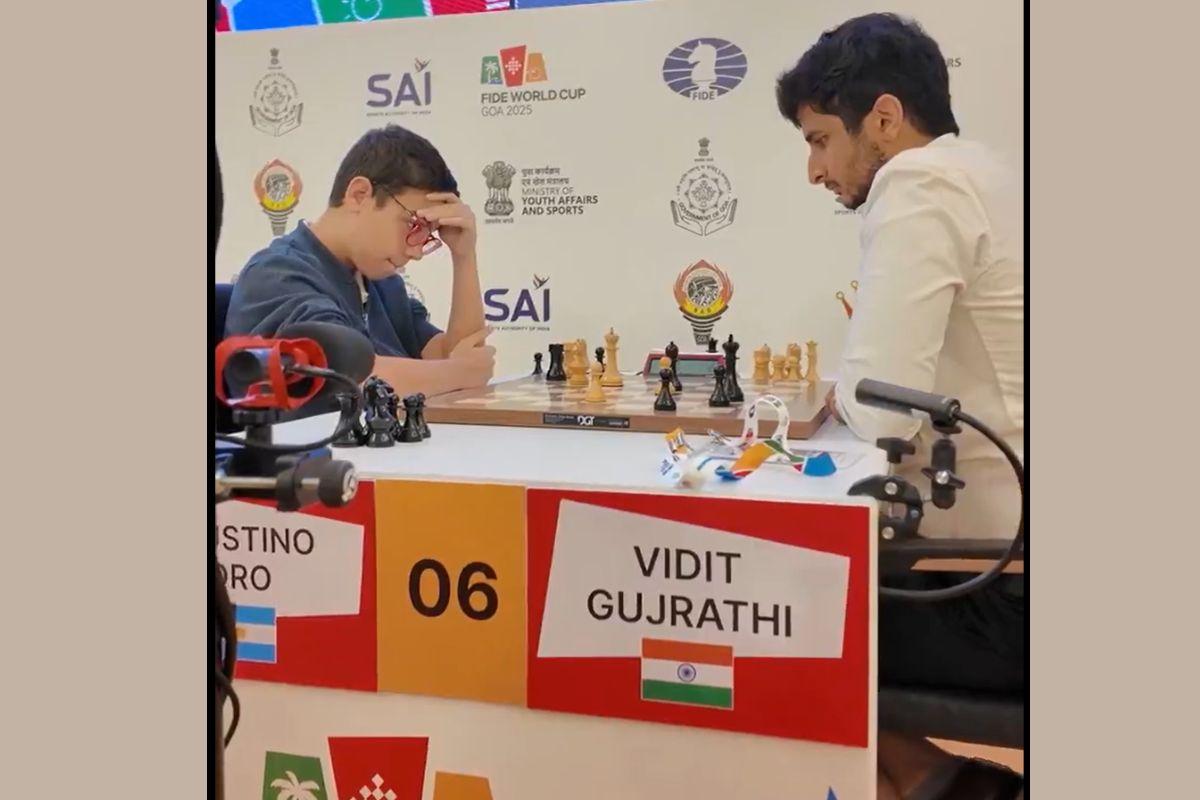 Argentina's Faustino Oro lost to India's Vidit Gujrathi in the 2nd round of the FIDE World Cup in Panaji on Thursday