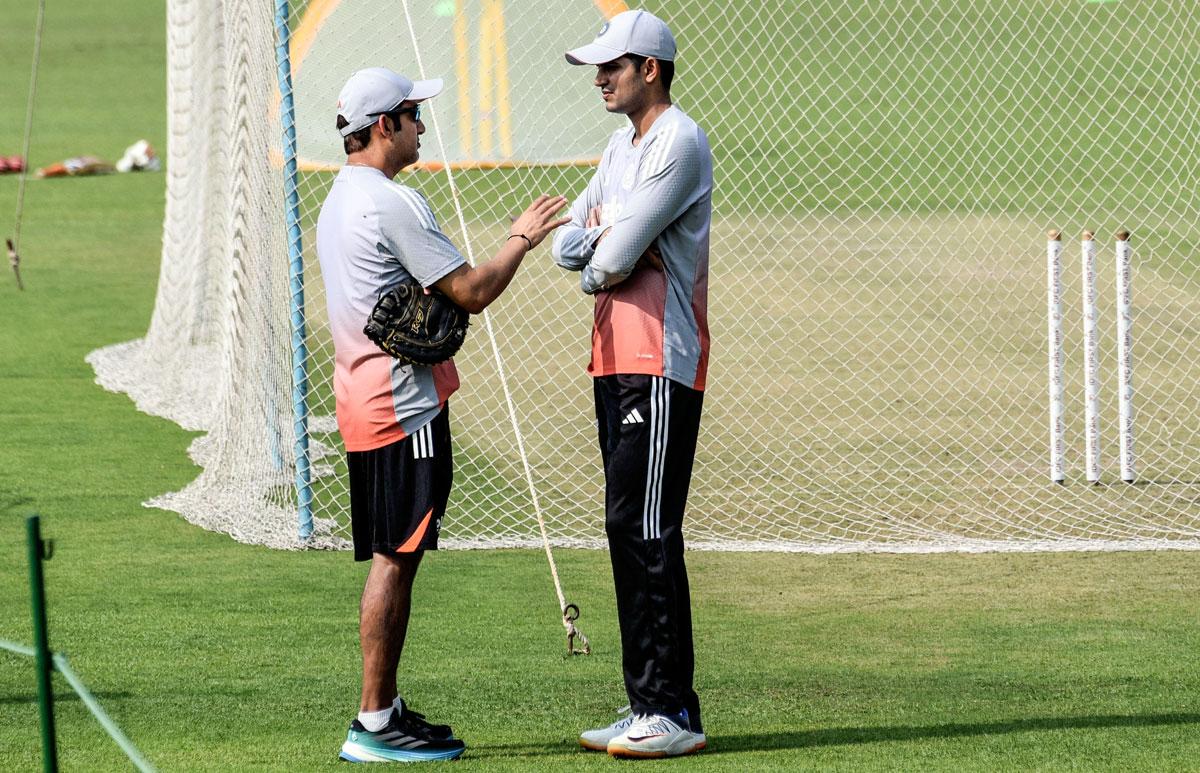 Shubman Gill with Gautam Gambhir Shubman Gill with Gautam Gambhir