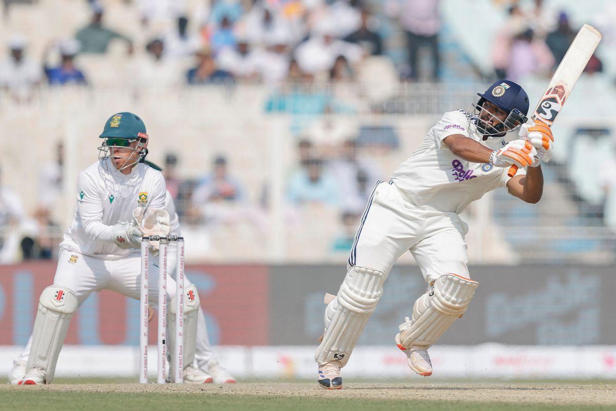 Rishabh Pant hits a six