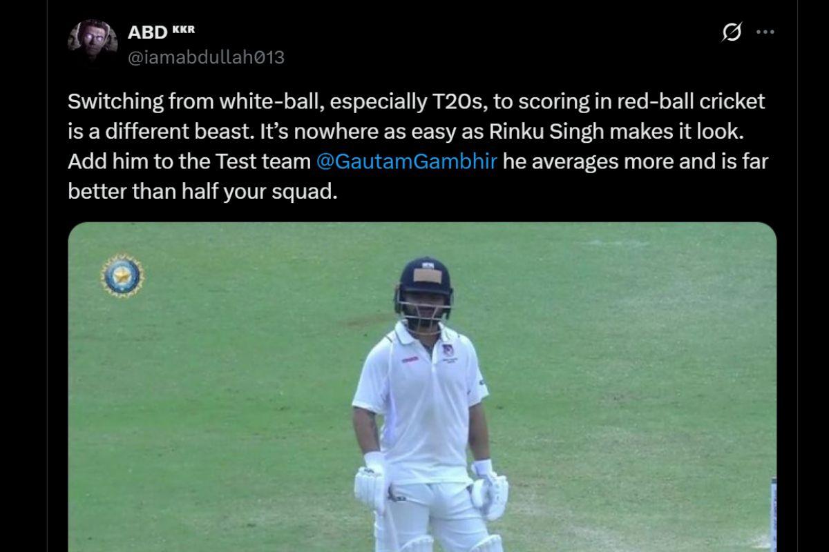 Rinku Singh tweet