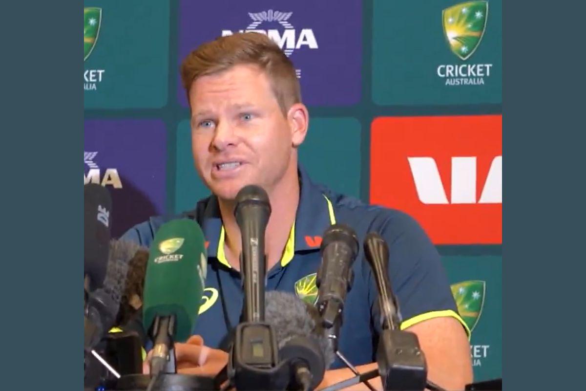 Australia's stand-in skipper Steve Smith left the room in splits with his response to Monty Panesar's 'sandpapergate' dig