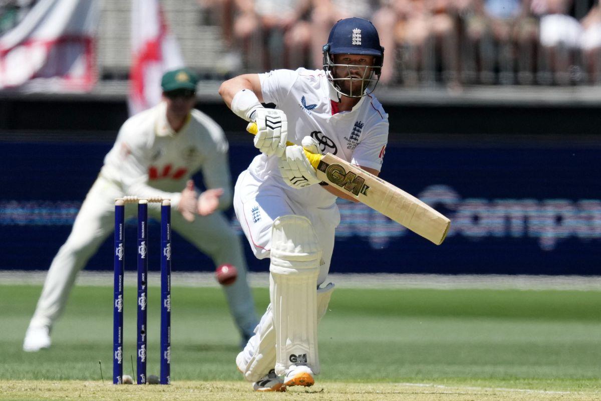 England's Ben Duckett in action with Australia's Scott Boland as he scores four runs 