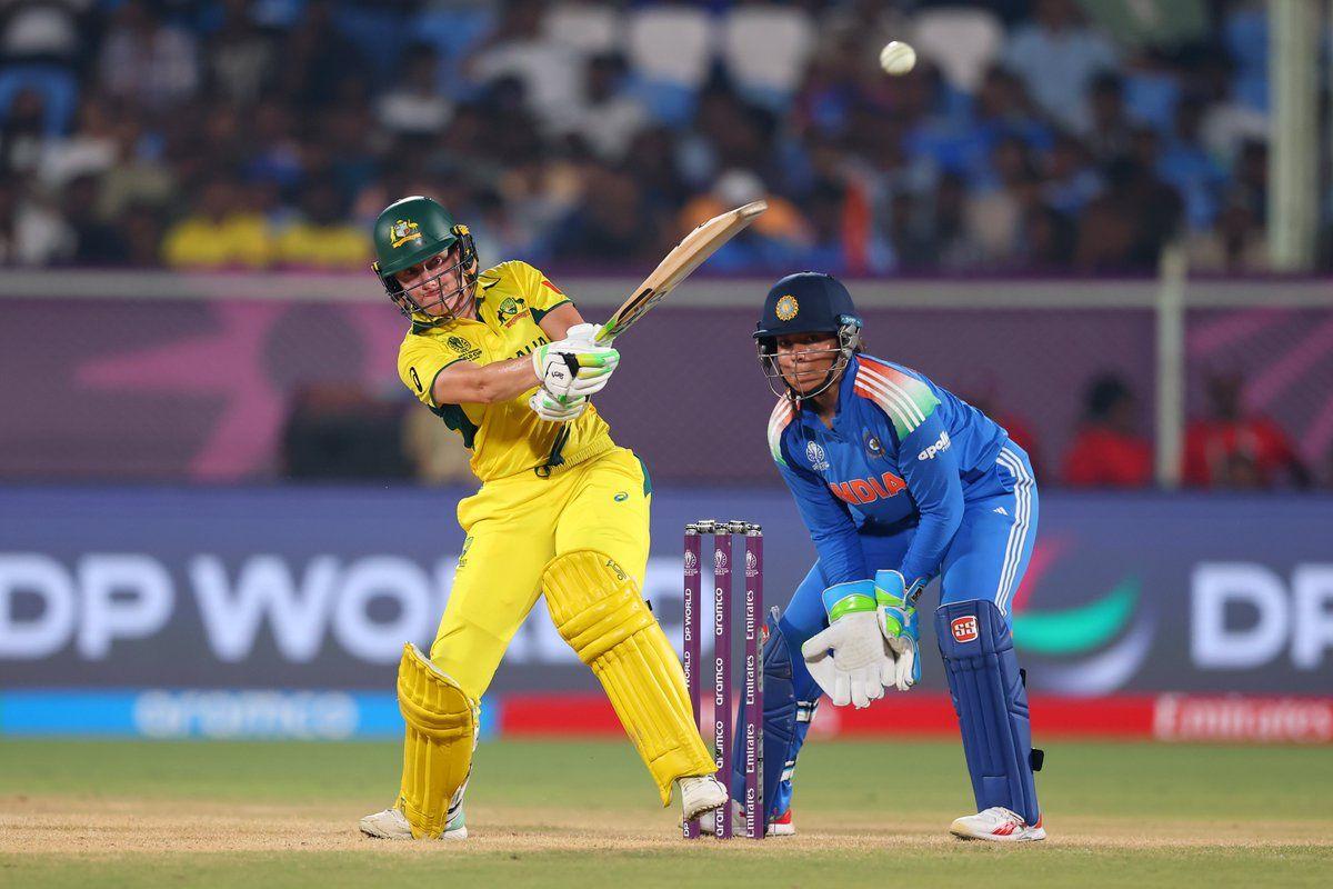 Alyssa Healy smacked 142 off 107 balls to help Australia chase down a record 331 for 3 in their Women's World Cup match against India on Sunday