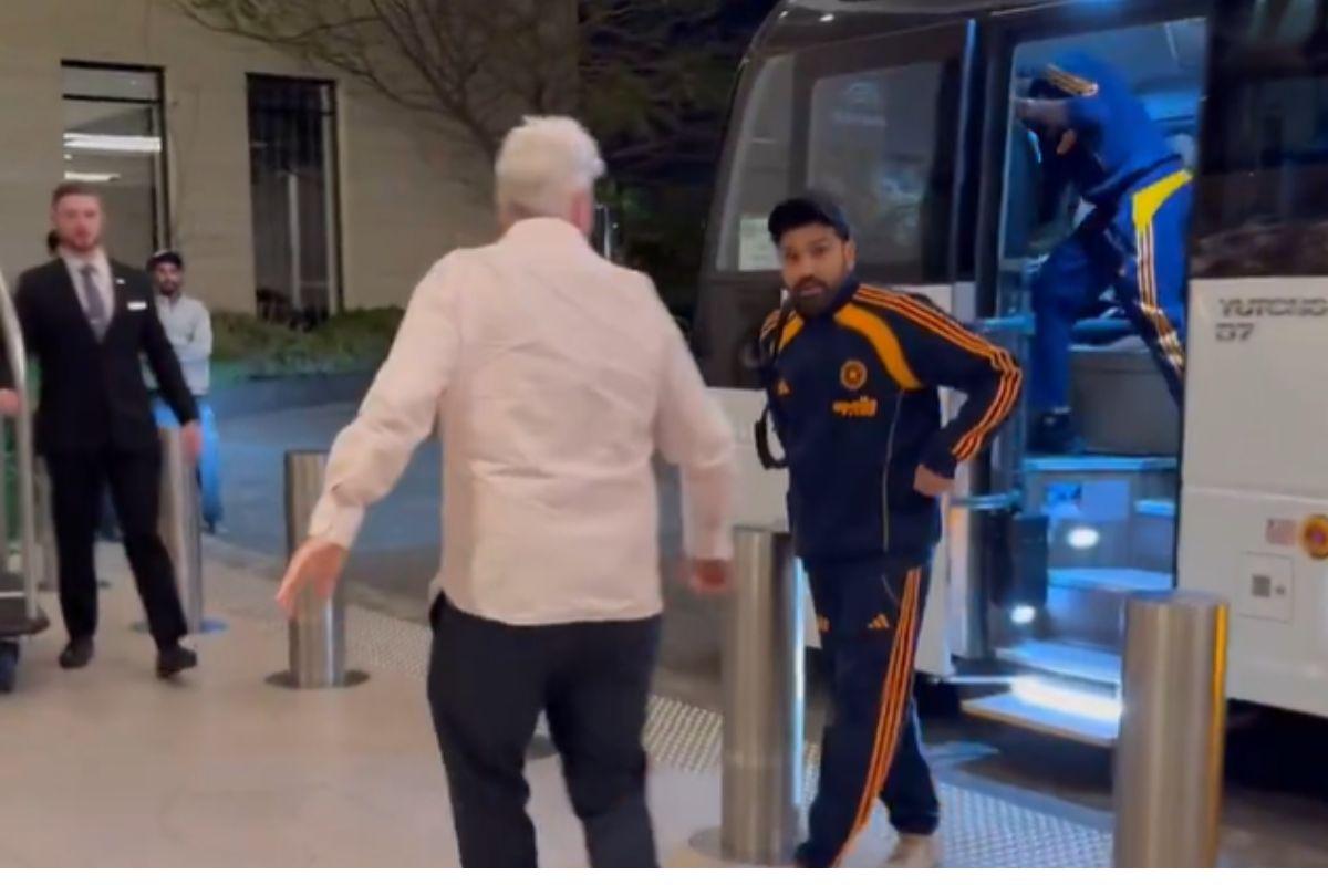 Rohit Sharma arrives in Perth with his teammates early Thursday morning