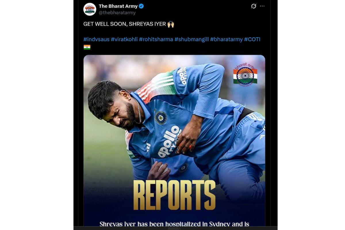 Shreyas Iyer recovery tweet
