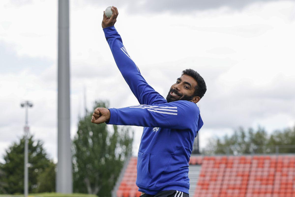 Jasprit Bumrah bowls in the nets