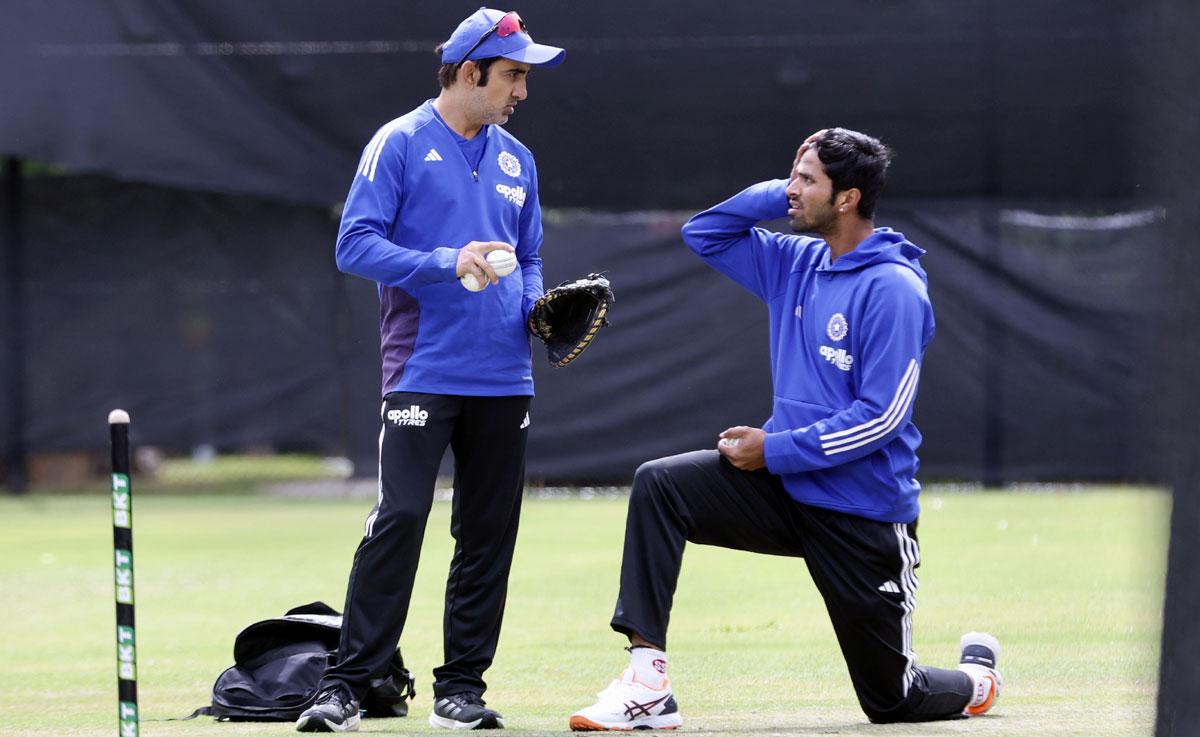 Gautam Gambhir with Washington Sundar
