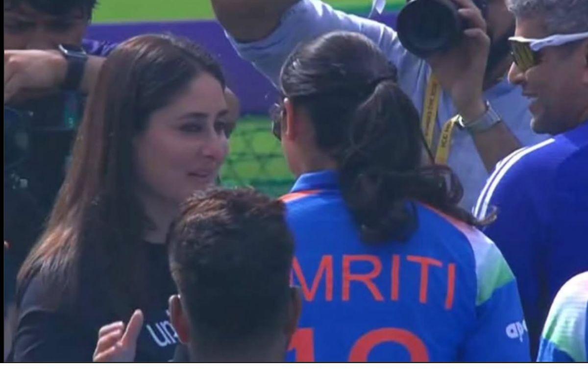 Kareena Kapoor Khan speaks with Smriti Mandhana ahead of the ICC Women's World Cup semi-final on Thursday