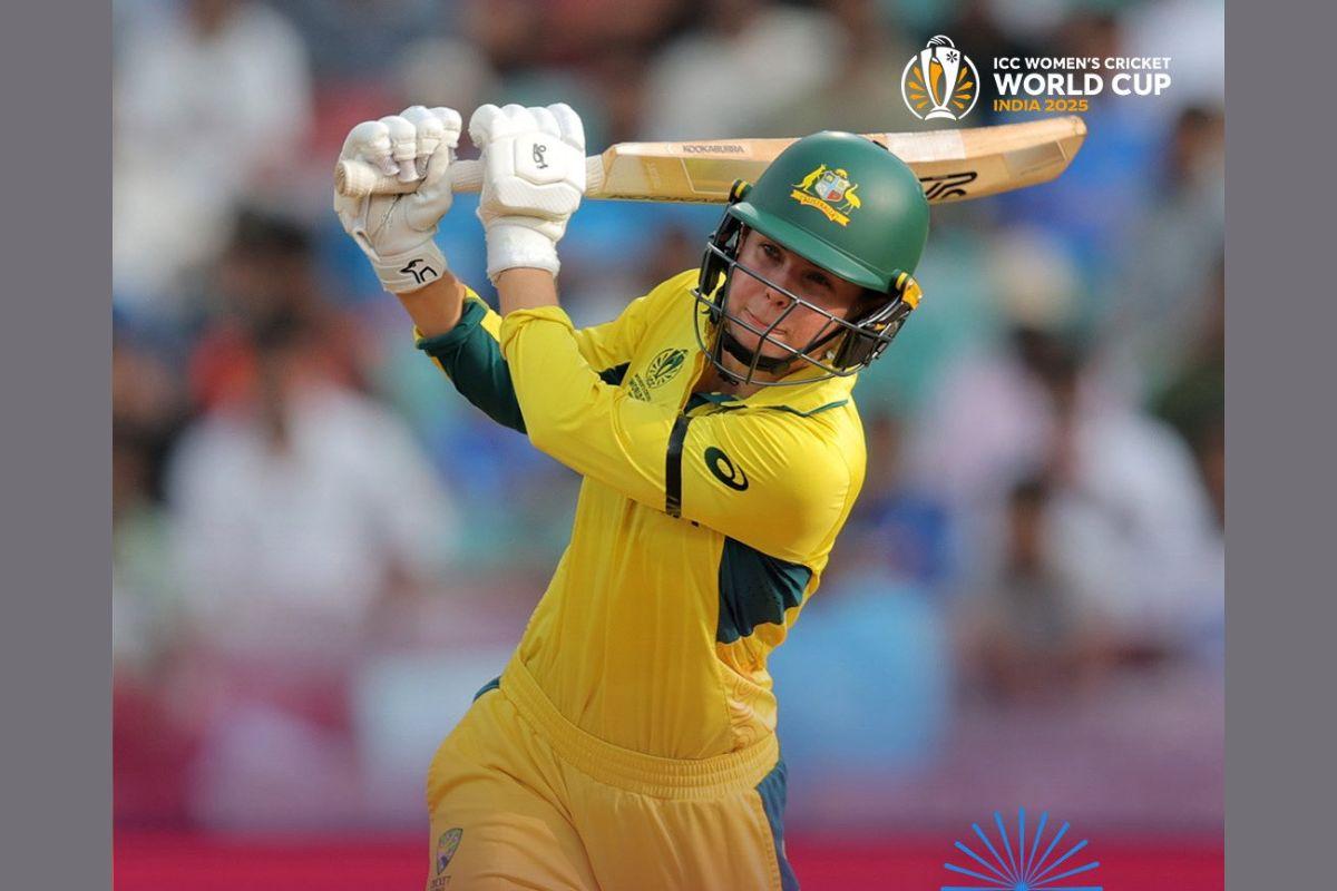 Opener Phoebe Litchfield smashed a 93-ball 119 to help Australian put 338 on the board