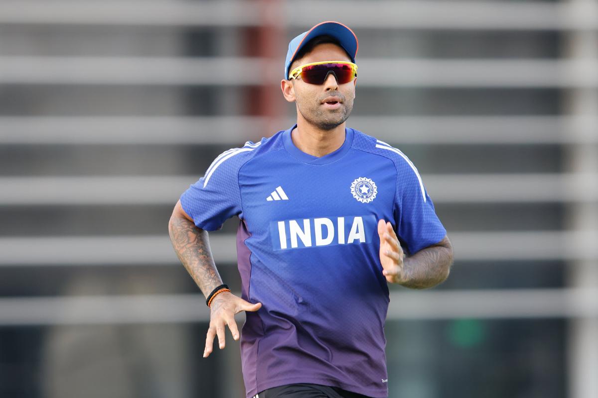 Suryakumar Yadav sets the pace during a drill