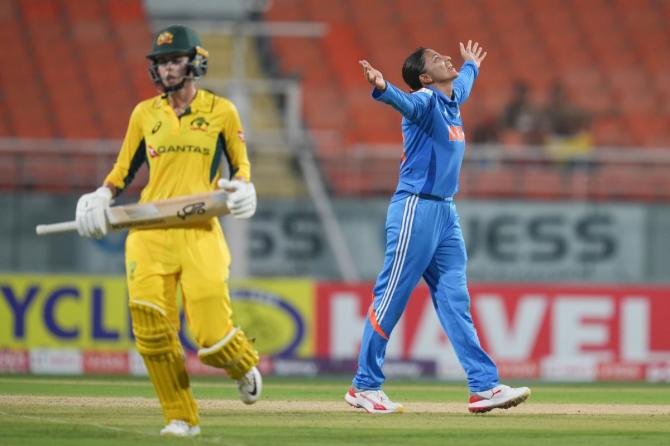 India's Sneh Rana, who took out Phoebe Litchfield, was the only Indian spinner to register a wicket in the first ODI