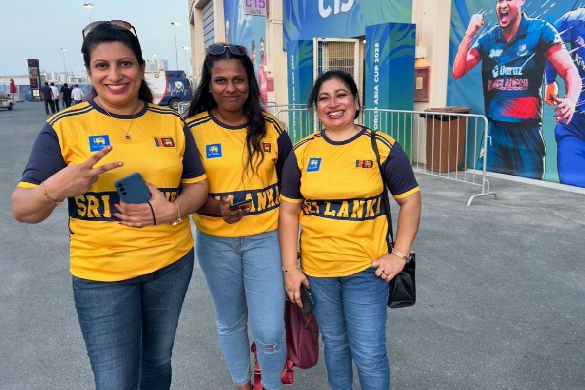 These Sri Lankan ladies out numbered their male counterparts in the stands during the Sri Lanka-Hong Kong Group B match in Dubai on Monday