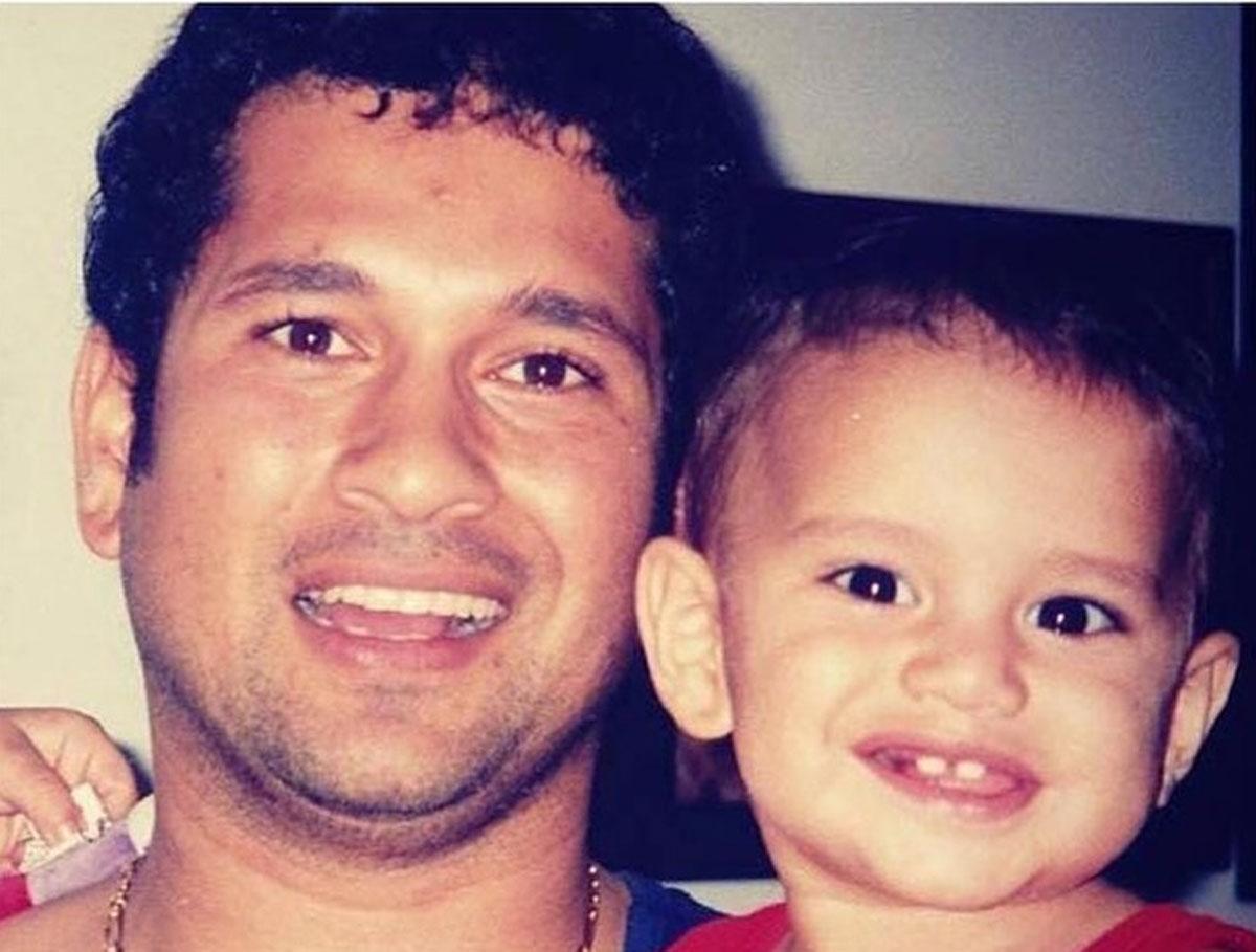 Sachin Tendulkar with Arjun Sachin Tendulkar with Arjun