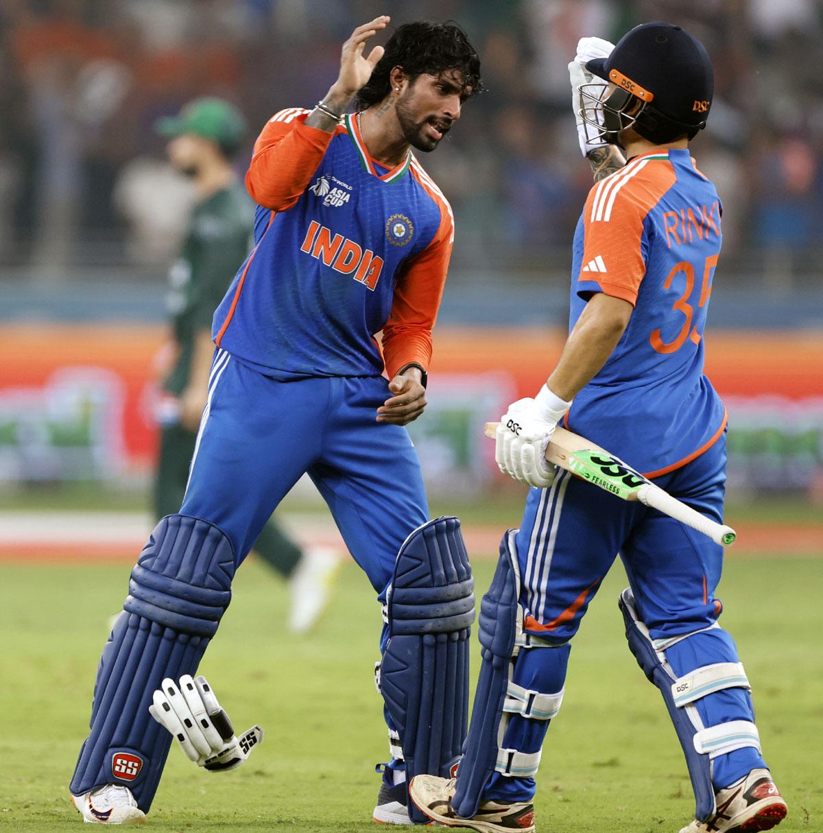 Tilak Varma with Rinku Singh Tilak Varma with Rinku Singh