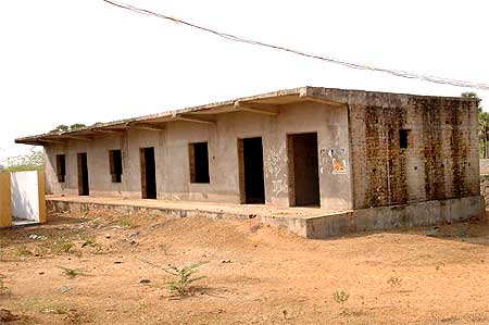 The dilapidated school building, the only one in the village
