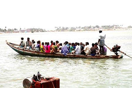 The ferry is the only avenue to the world