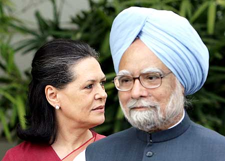 Dr Singh with Congress chief Sonia Gandhi