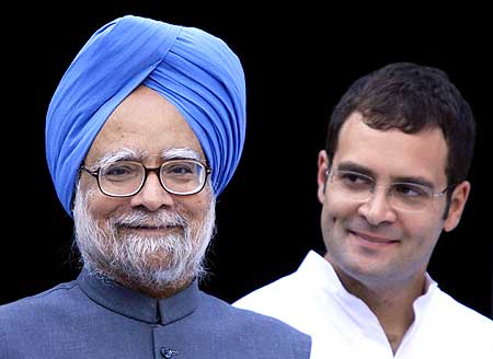 Rahul with Prime Minister Manmohan Singh