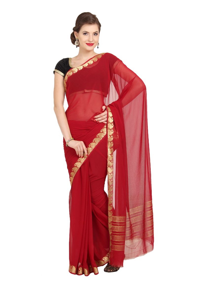 Chiffon synthetic cheap saree