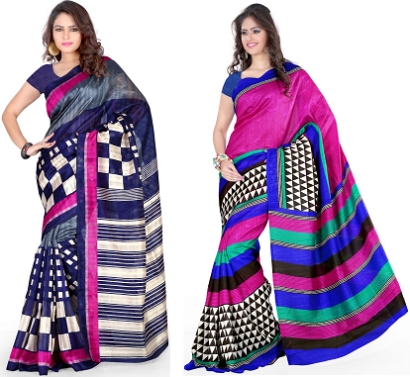 Pure Handloom Bhagalpuri Silk Saree in Rich Cream and Multicolored – Bengal  Looms India