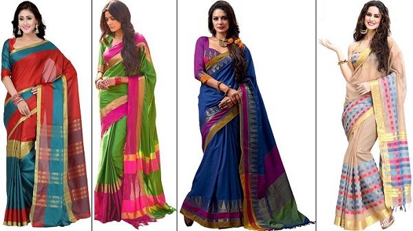 Blended cotton sarees