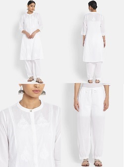 White kurta pant set