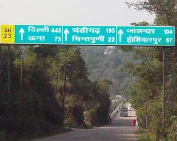 Road signage at Dehra