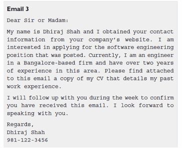 Email 3: A professional, effective email