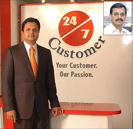 24/7 CEO P V Kannan; Inset: Co-founder S Nagarajan