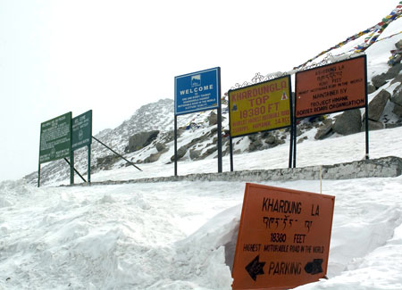 Khardung La top, the highest motorable pass in the world