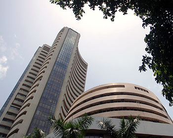 The Bombay Stock Exchange building in Mumbai