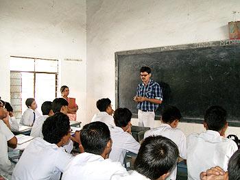 Apoorve Dubey teaching a class