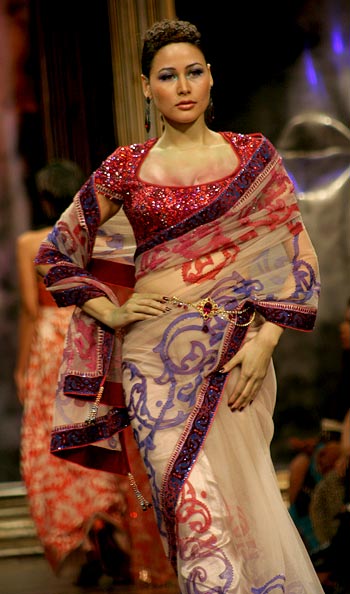 Sari with a pave blouse
