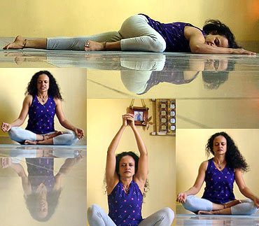 Yogic postures for pregnant women