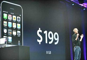Jobs talks about the price of the new iPhone 3G at the Apple Worldwide Developers Conference.