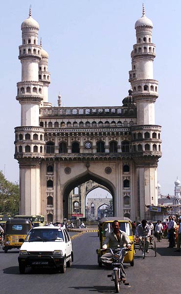 The Charminar built in 1591 is the most famous monument of Hyderabad.