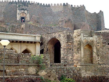 The 400-year-old Golconda Fort is located about 11 km from Hyderabad city