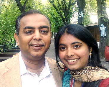 Sarda with her father Tushar