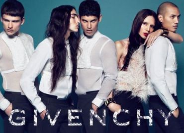 Transsexual model Lea T, second from right, in Givenchy's new ad campaign