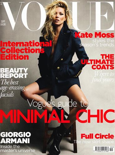 Kate Moss on the cover of Vogue for the 30th time