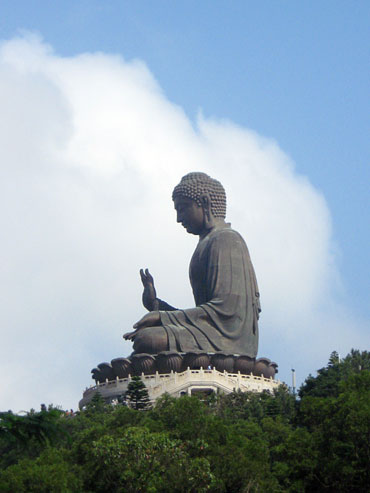 The Tian Tan Buddha statue located near the airport is a popular tourist attraction.