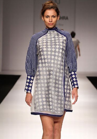 A natural-dyed khadi creation from designer Rahul Mishra's Threads of Freedom line, showcased at the Wills Lifestyle India Fashion Week in October last year