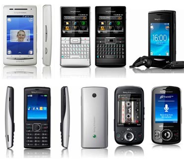 A collage of Sony ERicsson phones unveiled in India