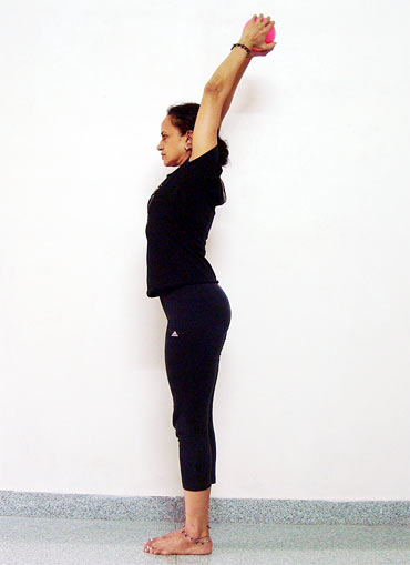 This variation of the Tadasana cures fatigue and lethargy