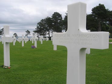 Endless rows of graves at the Normandy American Cemetery and Memorial.