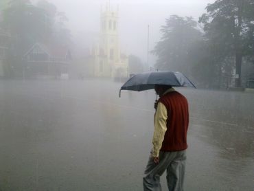 Church in the rain