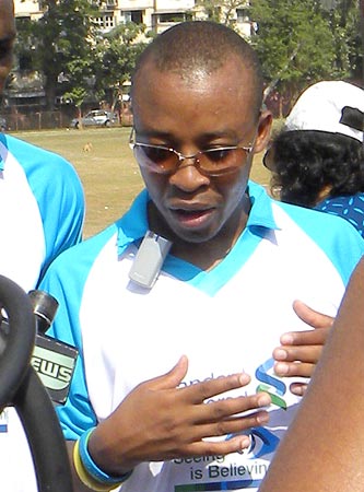 Henry Wanyoike holds the world record over 10 km and 5 km races for the visually impaired.