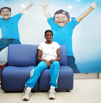 Rajam Gopi on a visit to the Standard Chartered office ahead of the Mumbai Marathon