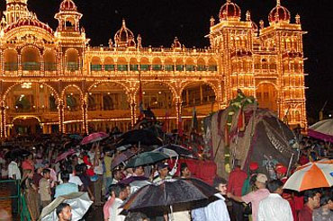 The Mysore Dussehra is held in the Mysore Palace Grounds.