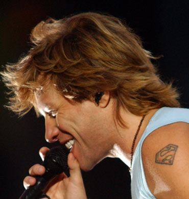 Rocker Jon Bon Jovi certainly identifies with Superman -- check out the tattoo